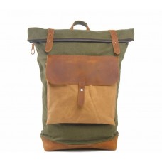Men's Outdoor Sports Backpack Vintage Waterproof Canvas Hiking Travel Backpack Laptop Bag