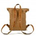 Simple Retro Waxed Canvas Backpack Men's Casual Rucksack with Leather Bag Outdoor Travel Hiking Backpacks