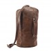 Genuine Leather Men's Shoulder Bag Retro Outdoor Leisure Barrel Bag Large Capacity Travel Backpack Cowhide Mountaineering Bag