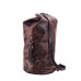 Genuine Leather Men's Shoulder Bag Retro Outdoor Leisure Barrel Bag Large Capacity Travel Backpack Cowhide Mountaineering Bag