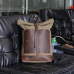 Vintage Canvas Rucksack Large Capacity Roll Top Expandable Backpack Men's Outdoor Hiking Bag Casual Backpacks