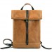 Retro Leather Roll-up Backpack Crazy Horseskin Trend Men's Travel Backpack Large Capacity Outdoor Backpack