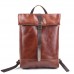 Retro Leather Roll-up Backpack Crazy Horseskin Trend Men's Travel Backpack Large Capacity Outdoor Backpack