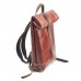 Retro Leather Roll-up Backpack Crazy Horseskin Trend Men's Travel Backpack Large Capacity Outdoor Backpack