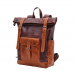 Vintage Men's Backpack Head Layer Vegetable Tanned Cowhide Rucksack Men's Computer Travel Hiking Bag