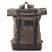 Outdoor Travel Backpack Men's Casual Rucksack Large Capacity Waterproof Waxed Canvas Splicing Leather Hiking Bag