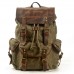 Vintage Fashion Men's Rucksack Casual Canvas with Leather Backpack Outdoor Trend Travel Hiking and Mountaineering Backpacks
