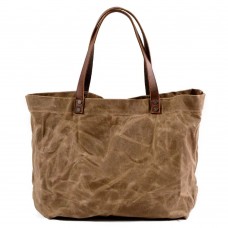 Waterproof Oil Wax Canvas Handbag Fashion Tote Bag Cross Section Large Capacity Shopping Bag Shoulder Bag