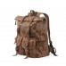 Vintage Waterproof Backpack Waxed Canvas Clash Color Line Patchwork Outdoor Rucksack for Men and Women