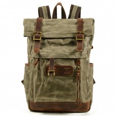 Retro Wax Canvas Backpack Men's Outdoor Travel Mountaineering Bag Rider Biker Backpack Waterproof Breathable Men's Travel Bag