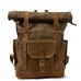 Men Travel Bag Canvas Rucksack Canvas Crazy Horse Laptop Leather Backpack Retro Men's Rucksack