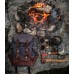 Retro Batik Canvas Spliced Cowhide Outdoor Waterproof Mountaineering Travel Backpack Large-capacity Rucksack