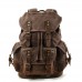 Retro Batik Canvas Spliced Cowhide Outdoor Waterproof Mountaineering Travel Backpack Large-capacity Rucksack