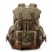 Retro Batik Canvas Spliced Cowhide Outdoor Waterproof Mountaineering Travel Backpack Large-capacity Rucksack