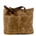 Vintage Waxed Canvas Tote Bag Crazy Horse Leather Handle Large Capacity Multi Pocket Daily Work Shopping Office Shoulder Bag Vintage Waxed Canvas Tote Bag Crazy Horse Leather Handle Large Capacity Multi Pocket Daily Work Shopping Office Shoulder Bag