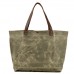 Vintage Waxed Canvas Tote Bag Crazy Horse Leather Handle Large Capacity Multi Pocket Daily Work Shopping Office Shoulder Bag Vintage Waxed Canvas Tote Bag Crazy Horse Leather Handle Large Capacity Multi Pocket Daily Work Shopping Office Shoulder Bag