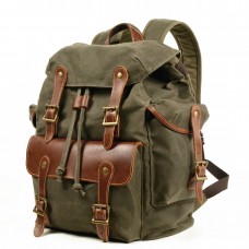 Waxed Hiking Camping Equipment Rucksack Outdoor Mountaineering Canvas  Backpack Outdoor Sports Hiking Backpack