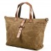 In Stock Waxed Canvas Tote Bag for Women Custom Logo OEM Genuine Leather Trim Ladies Shoulder Handbag Wholesale
