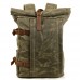 Large Capacity Waxed Canvas Backpack Multifunctional Anti-theft Rucksack Laptop Bag Outdoor Hiking Anti-splash Water Travel Bag